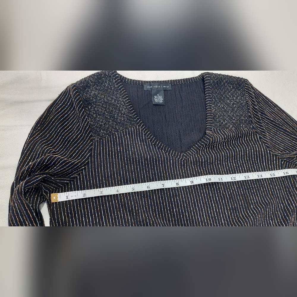 LOFT Silver Ribbed Blouse with Long Sleeves - Picture 8 of 8